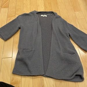 LOFT knit, half sleeve gray sweater